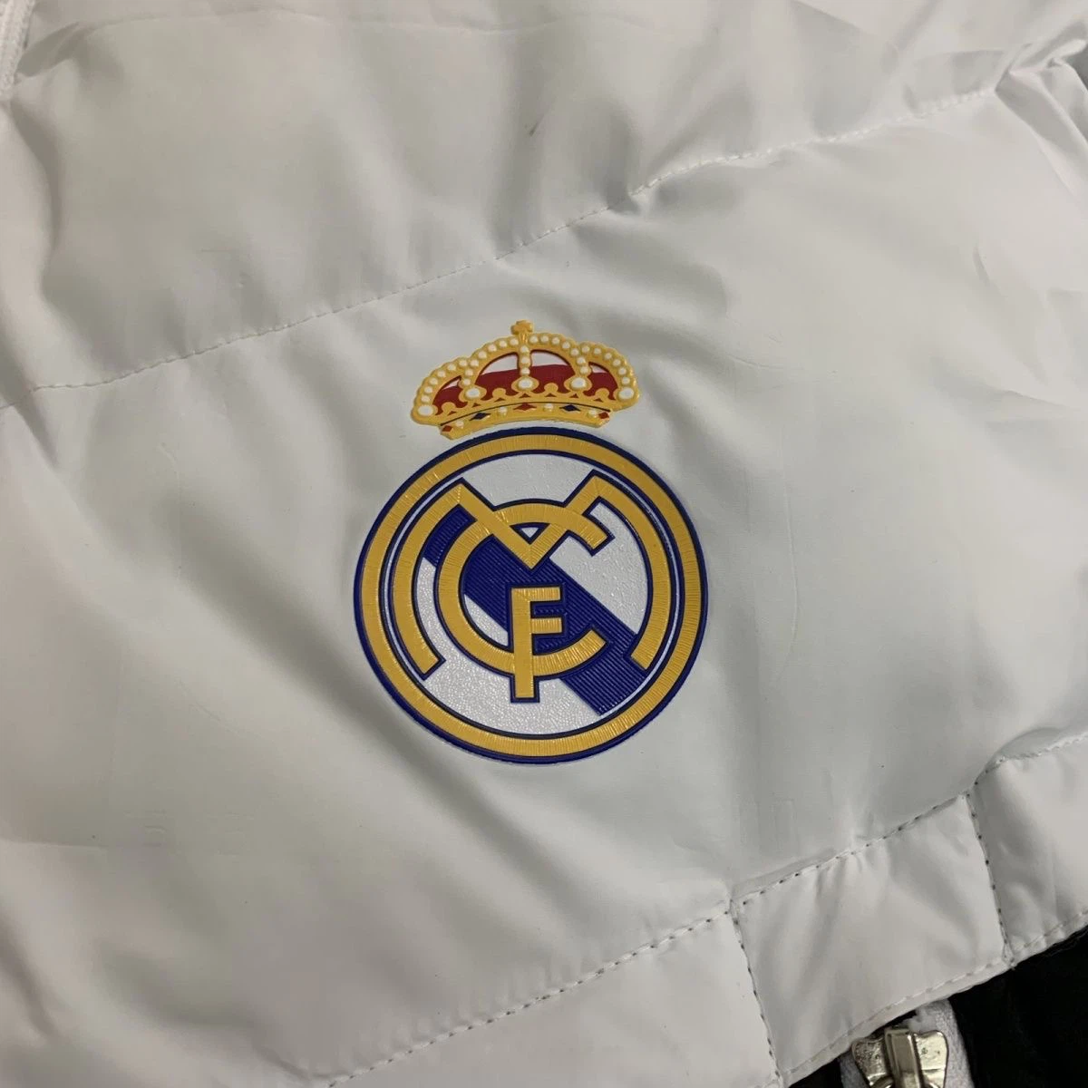 Real Madrid CF Men Full‑Zip Color Block Padded Hooded Jacket Winter Football Outerwear
